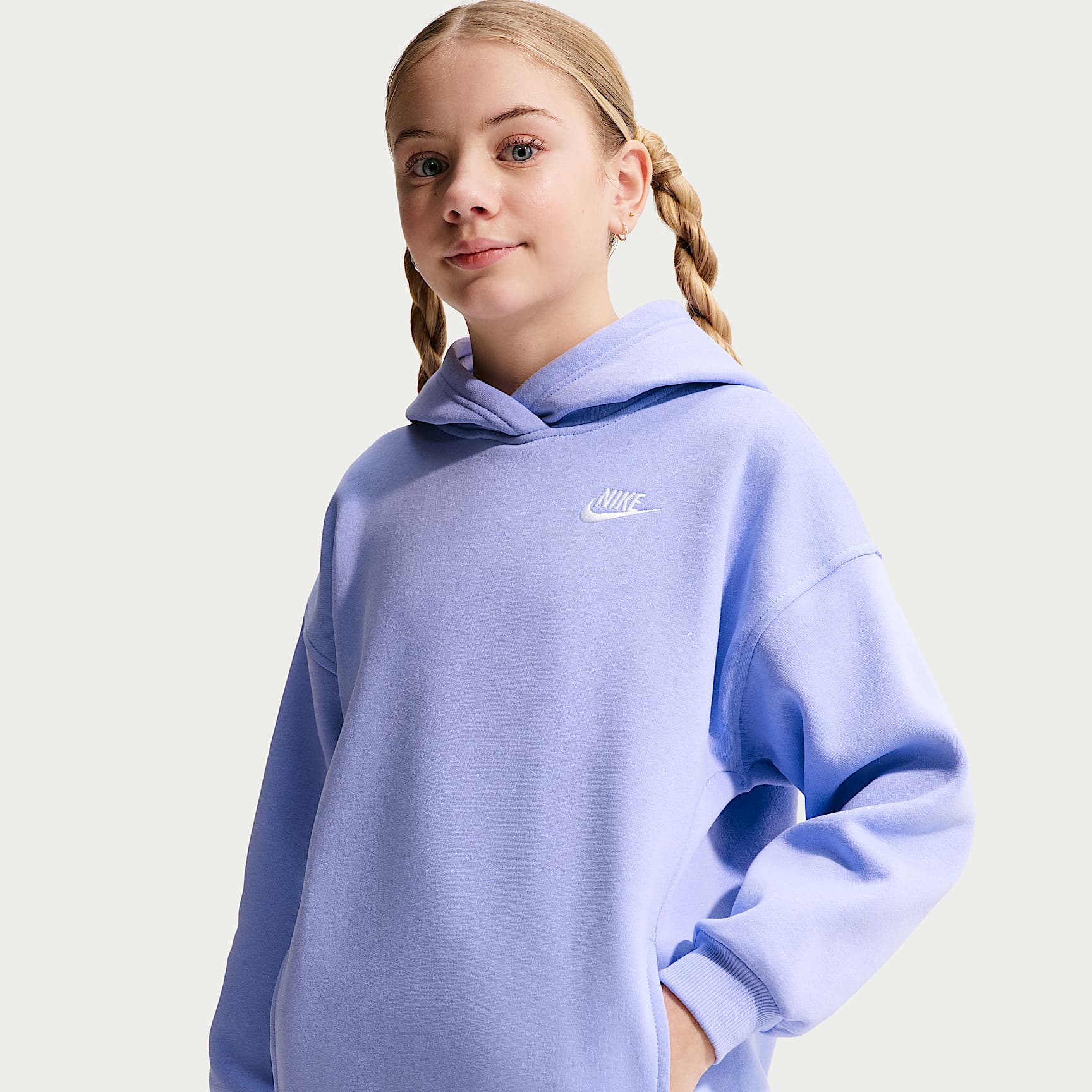 NIKE pullover hoodie パーカー　ライトブルー L Nike Sportswear Club Fleece Older Kids' Oversized Pullover Hoodie